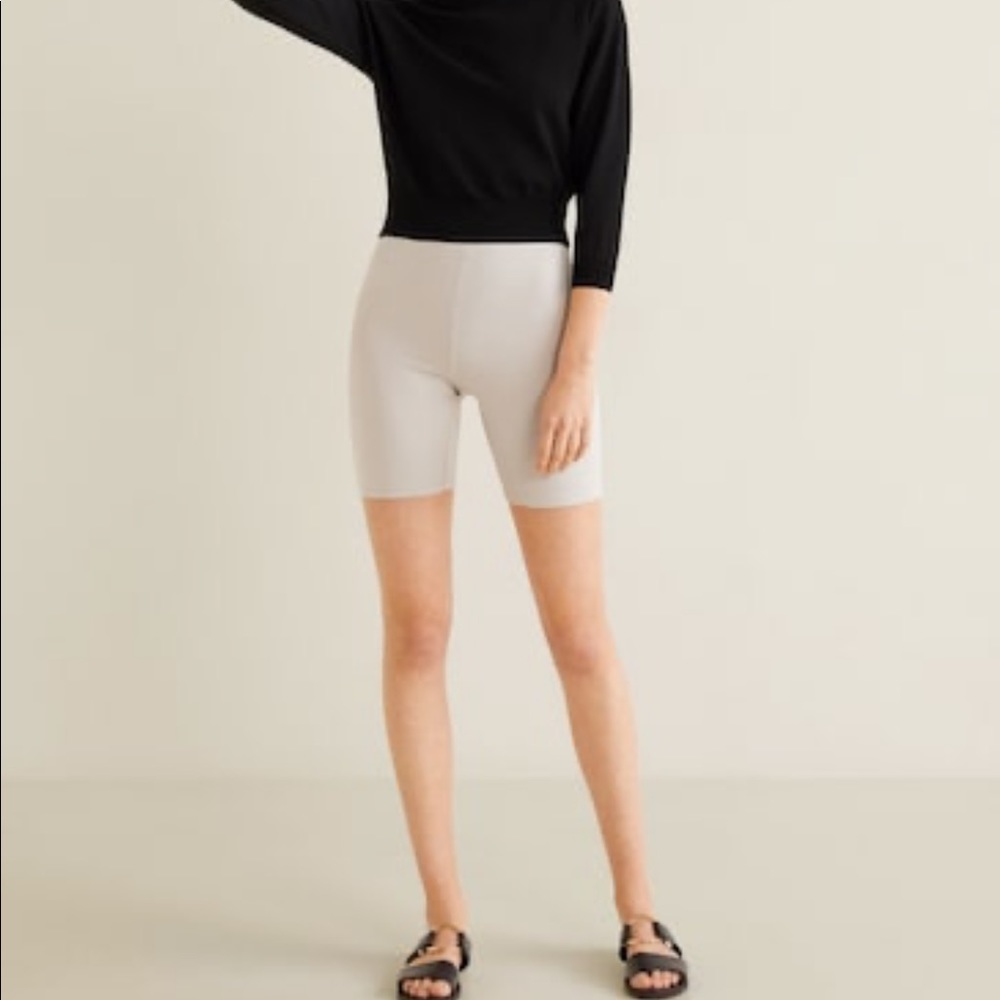 White biker shorts